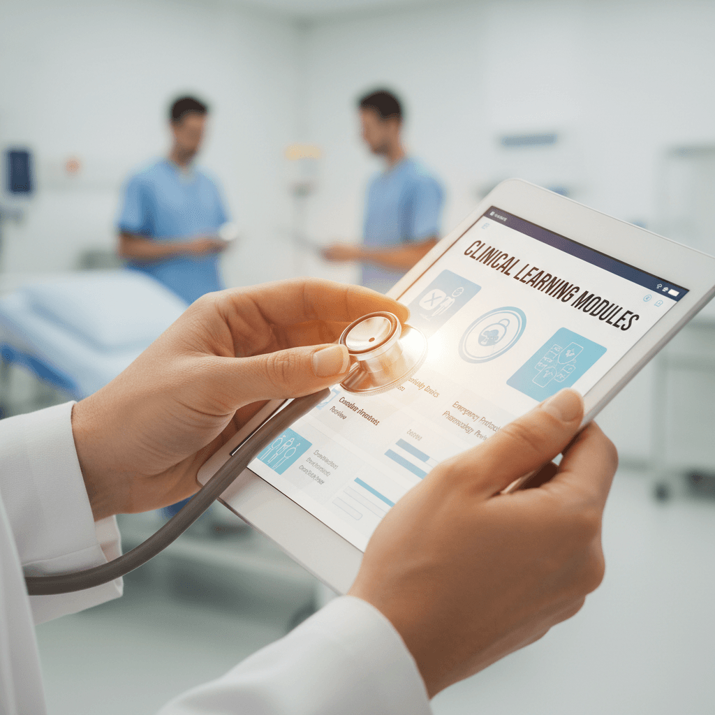 Healthcare practitioner with digital learning platform